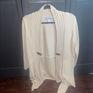 Avenue Cream Open Front Cardigan